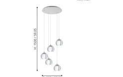 Rocamar Taklampa 59cm Krom