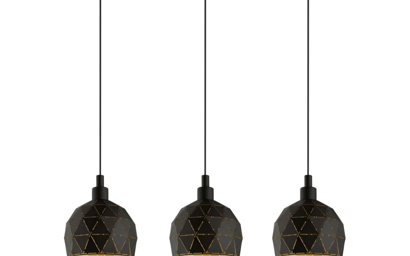 Roccaforte Taklampa 75cm Svart/Guld