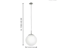 Rondo Fönsterlampa 20cm Nickel/Opal