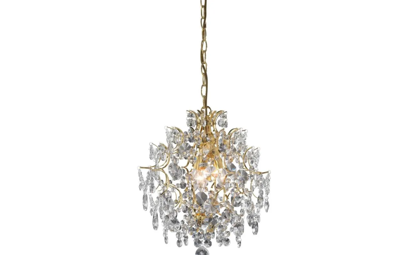 Rosendal Kristallkrona Guld 40cm 3xE14