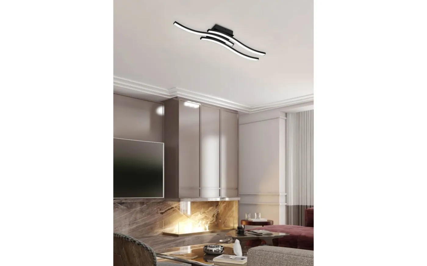 Route Plafond LED 3-delad mattsvart