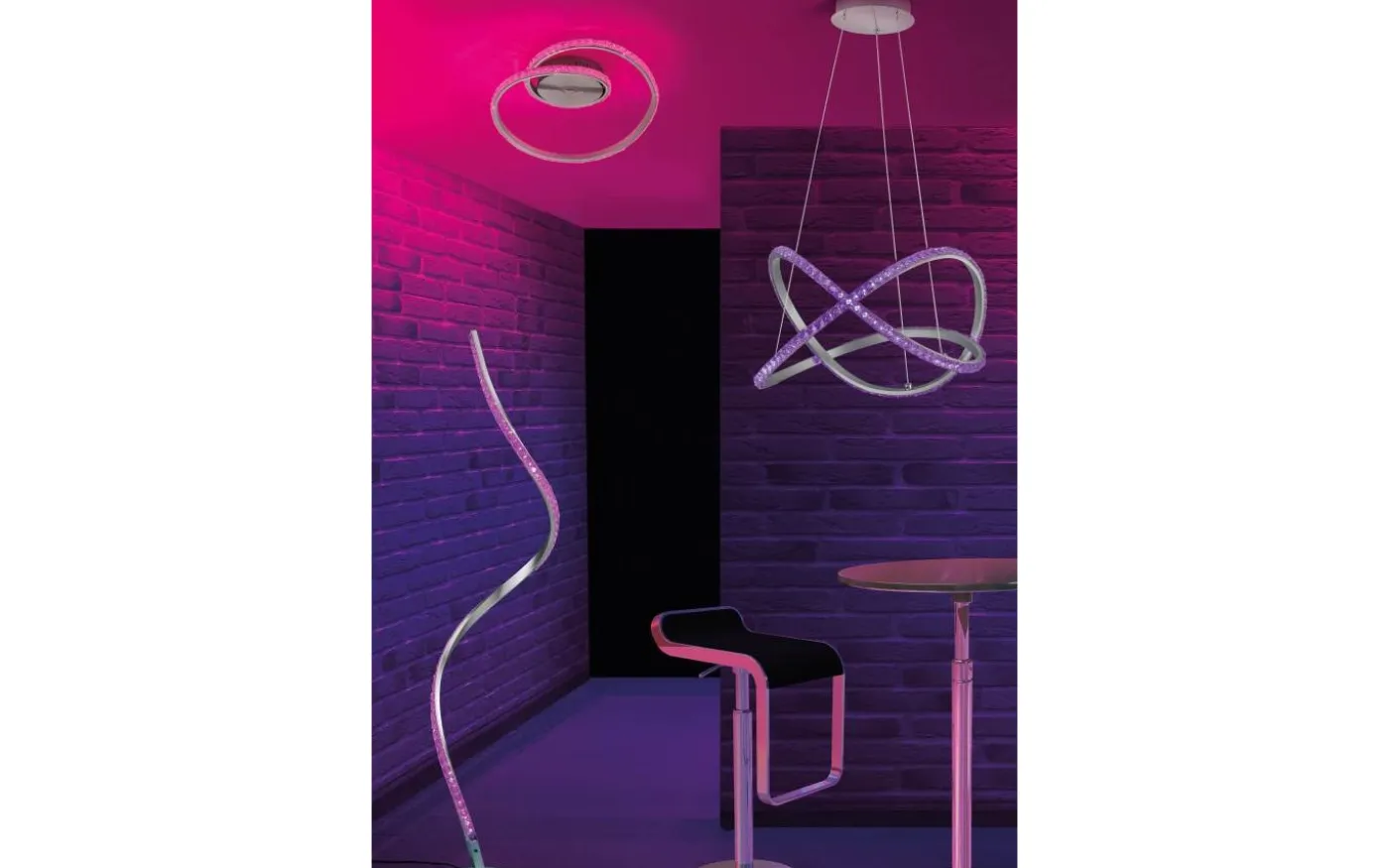 Rubin Plafond LED i borstad aluminium RGB