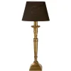 Salong Bordslampa 42cm Antikmässing med Skärm Oval Svart