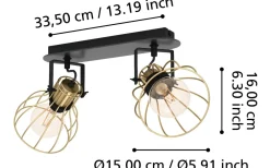 Sambatello Takspotlight 48cm Svart/Guld