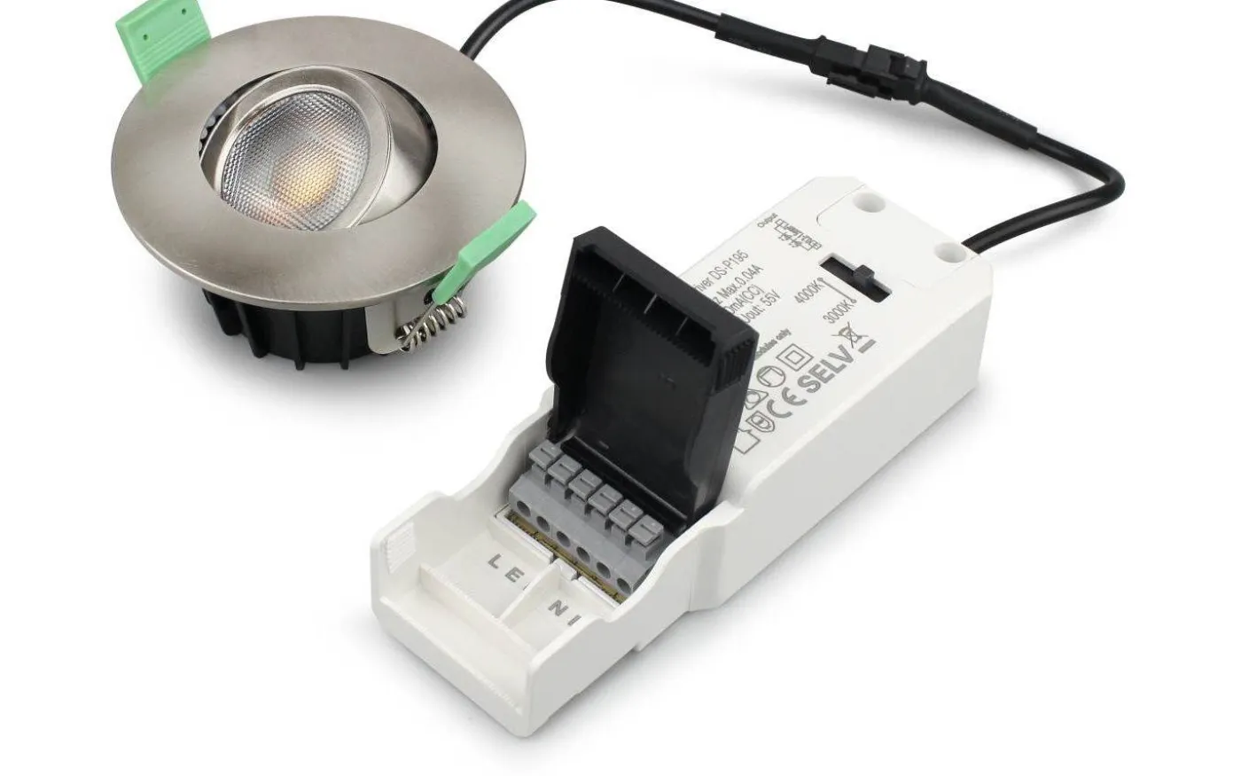 Sanna 230V Spotlight 3000/4000K 6W 3-pack Borstad Stål IP65