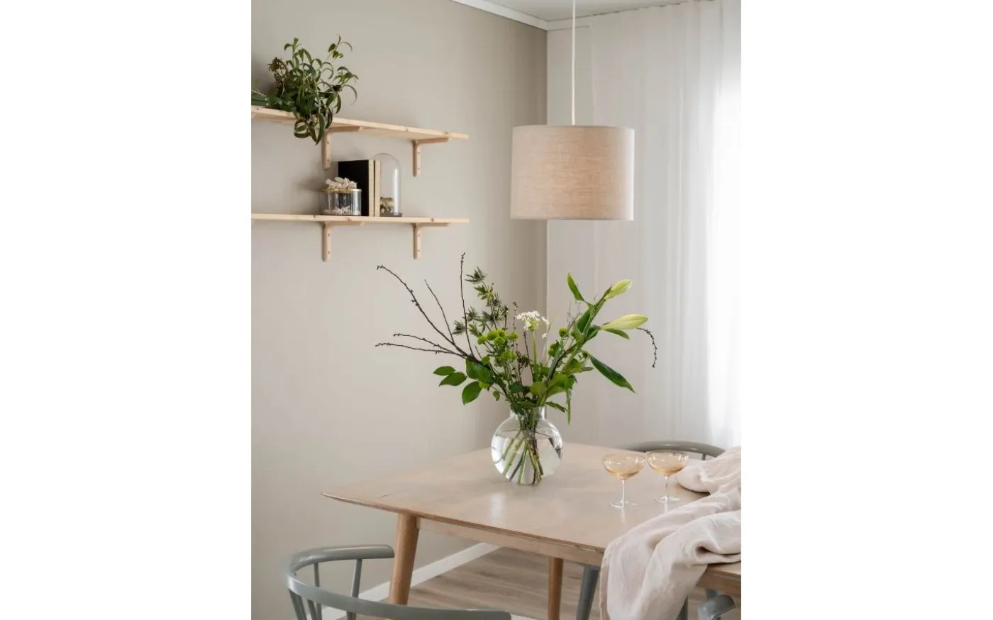 Sara Lampskärm Cylinder Ø35cm Lin Ljus Beige