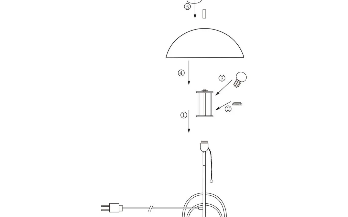 Sarah Bordslampa 50cm E27 Vit/Krom