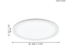 Sarsina Plafond 30cm LED 2700-6500K 14W med Fjärrkontroll Vit