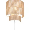 Satna Vägglampa E27 brun/pappersgarn
