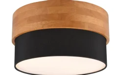 Seasons Plafond 30cm E14 svart/trä