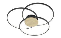 Sedona Plafond LED matt svart/trä