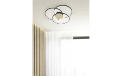 Sedona Plafond LED matt svart/trä