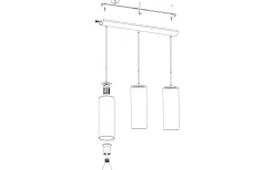 Selvino Taklampa 71cm Nickel/Guld