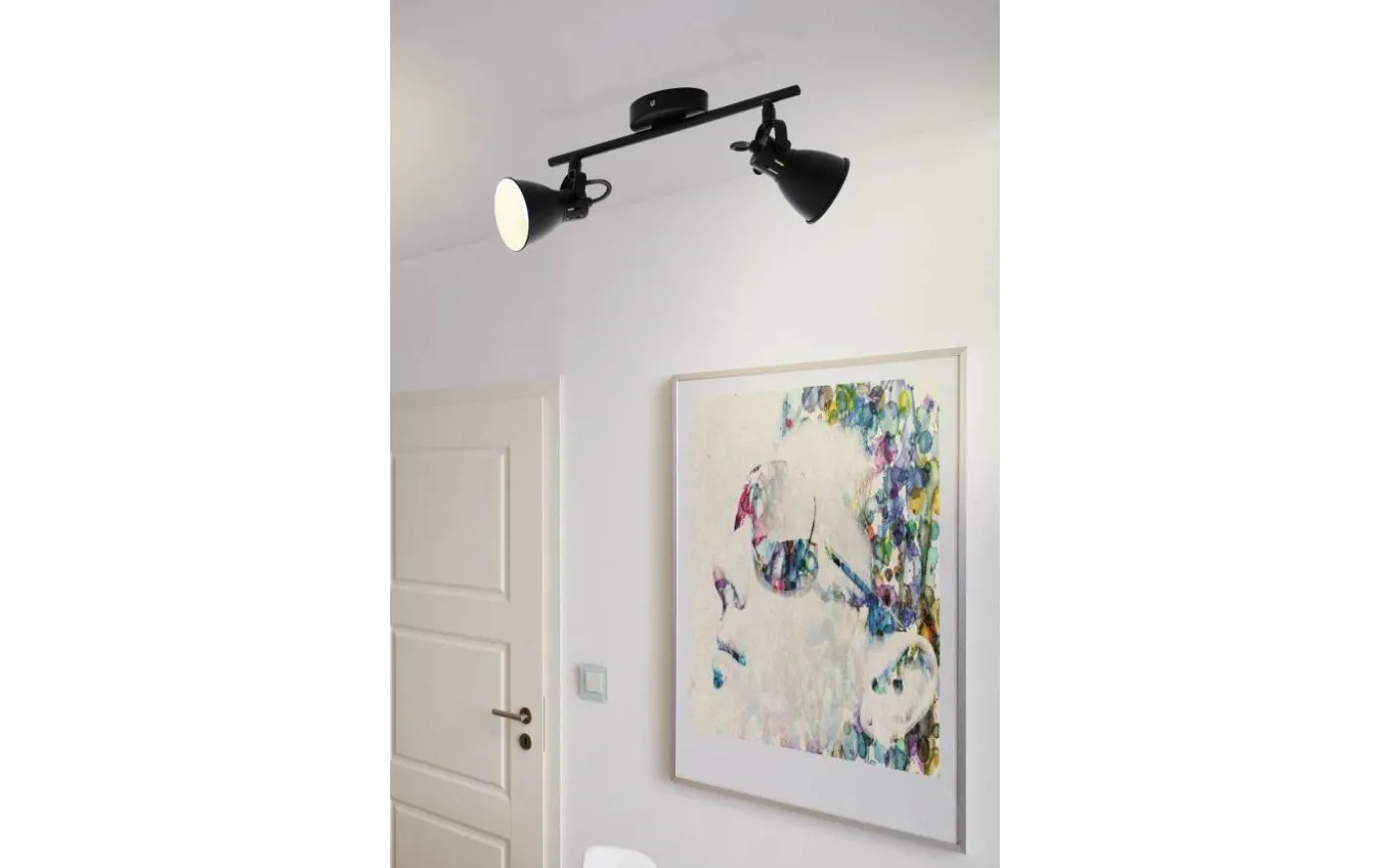 Seras Takspotlight 37cm GU10 LED 3000K 2x3W Svart