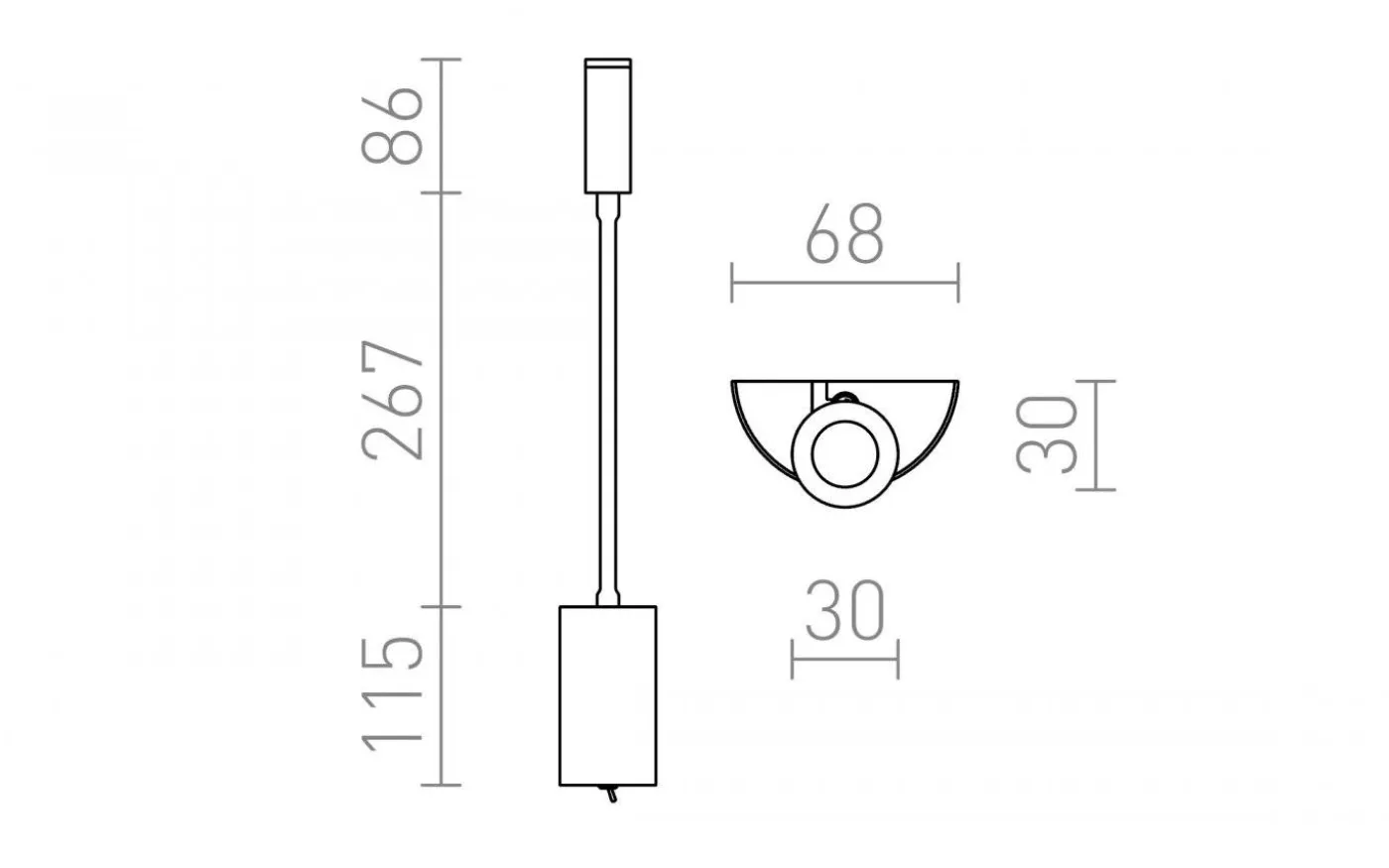 Show Vägglampa Vit/Krom LED 3W 3000K