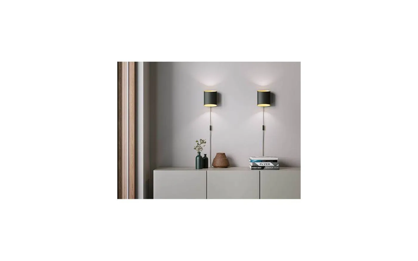 Sinne Vägglampa 17cm Svart/Mässing