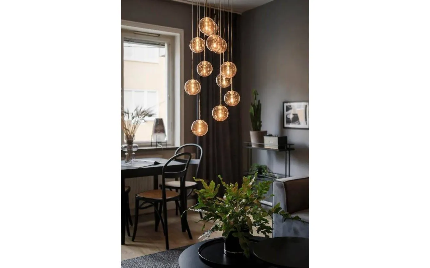 Skyfall Taklampa 30cm 12xG4 Mässing/Amber