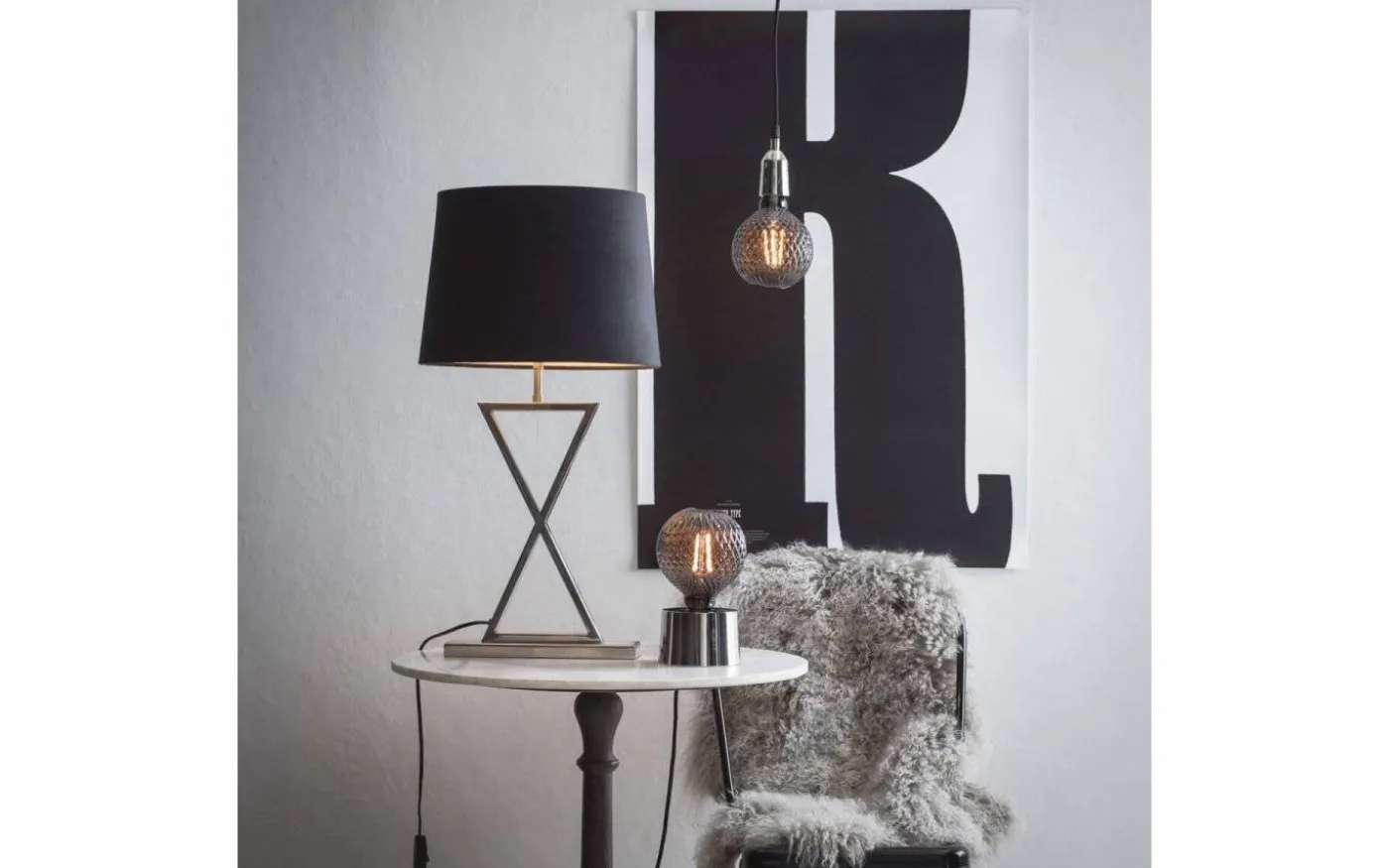 Sofia Lampskärm Sammet Ø35cm Svart