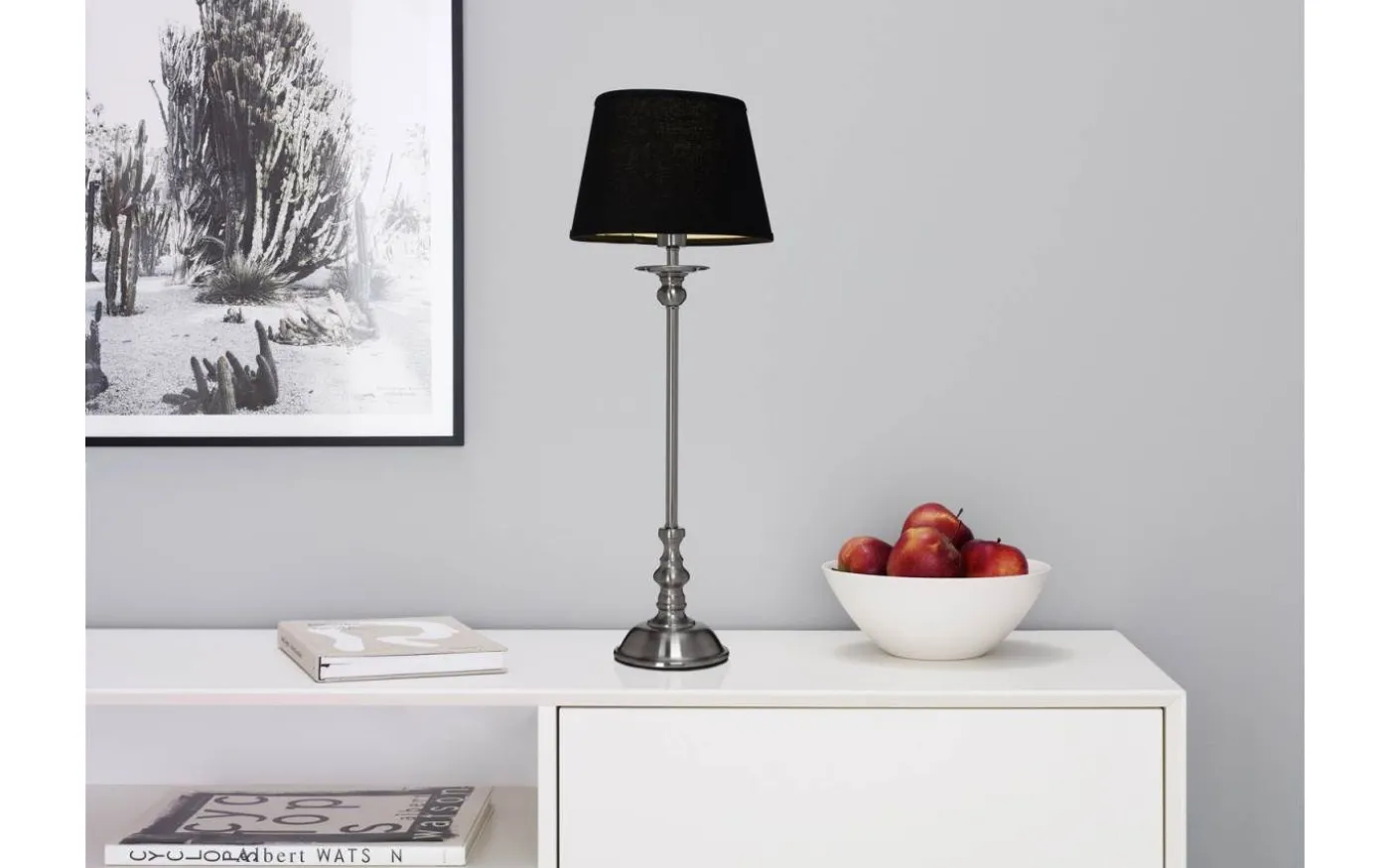 Sophie Lampfot 39cm Borstad Krom