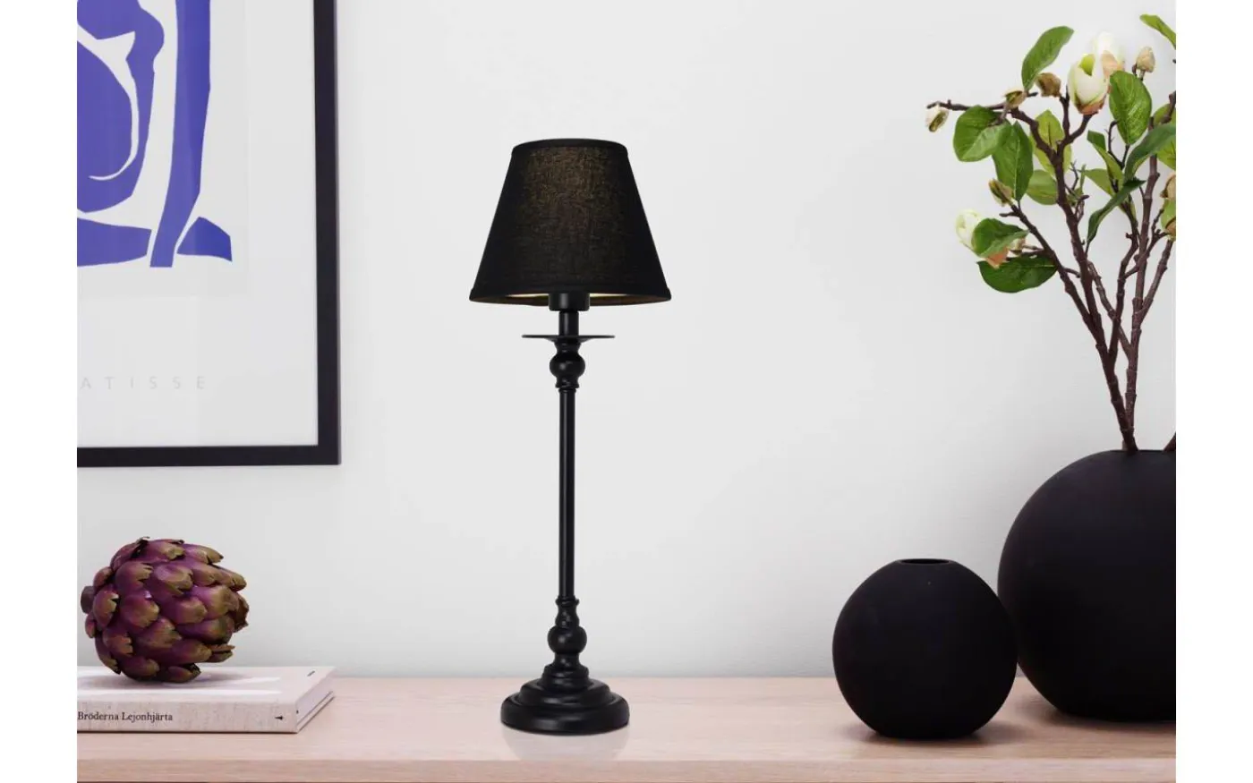 Sophie Lampfot 39cm Svart