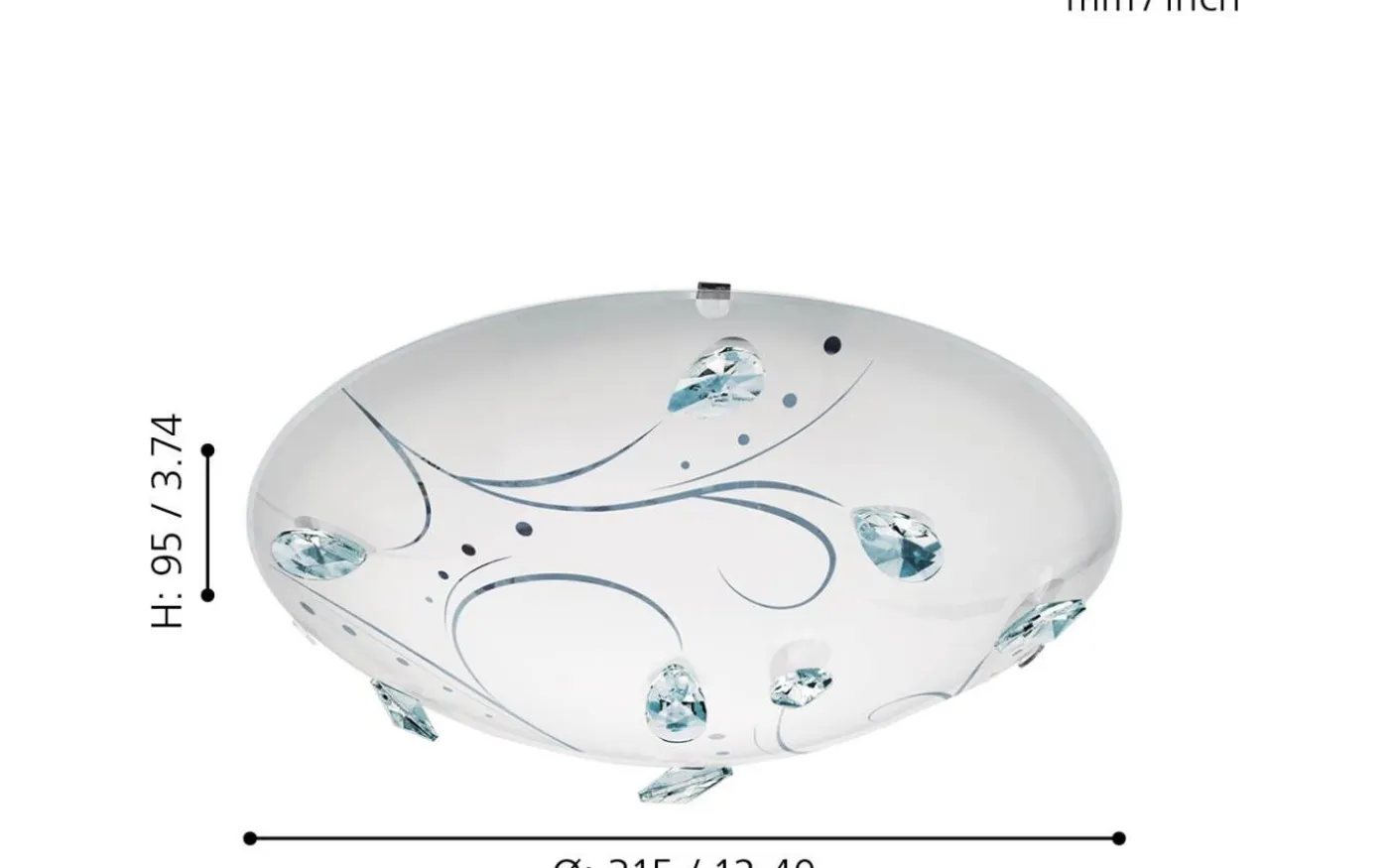 Sorrenta Plafond 31,5 LED 4000K 16W Vit/Kristall