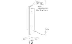 Spadafora Bordslampa 38cm LED 3000K 12W Svart