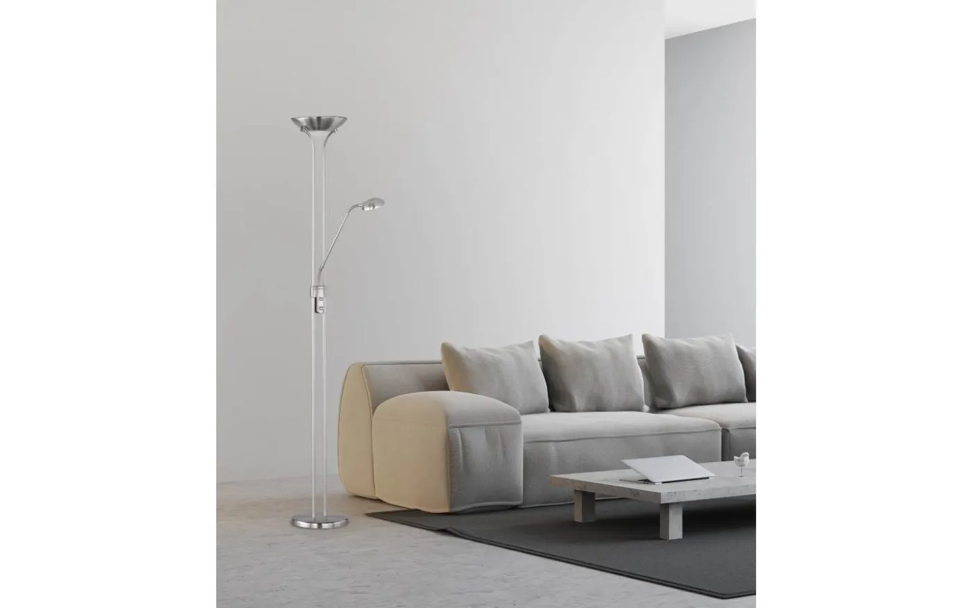 Spock Golvlampa LED uplight borstad stål