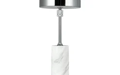 Starlight Uppladdningsbar Bordslampa 25cm LED 3000K 2W Krom/Vit Marmor