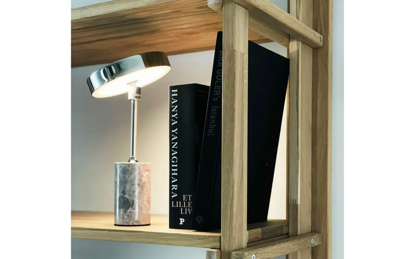 Starlight Uppladdningsbar Bordslampa 25cm LED 3000K 2W Krom/Grå Marmor
