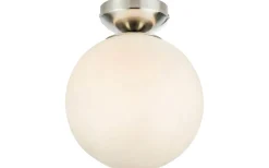 Stintino Plafond 20cm Vit/Satinnickel IP44