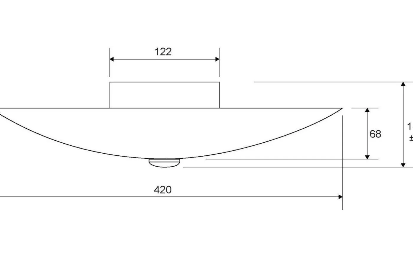 Stråla Plafond 42cm Vit/Stål