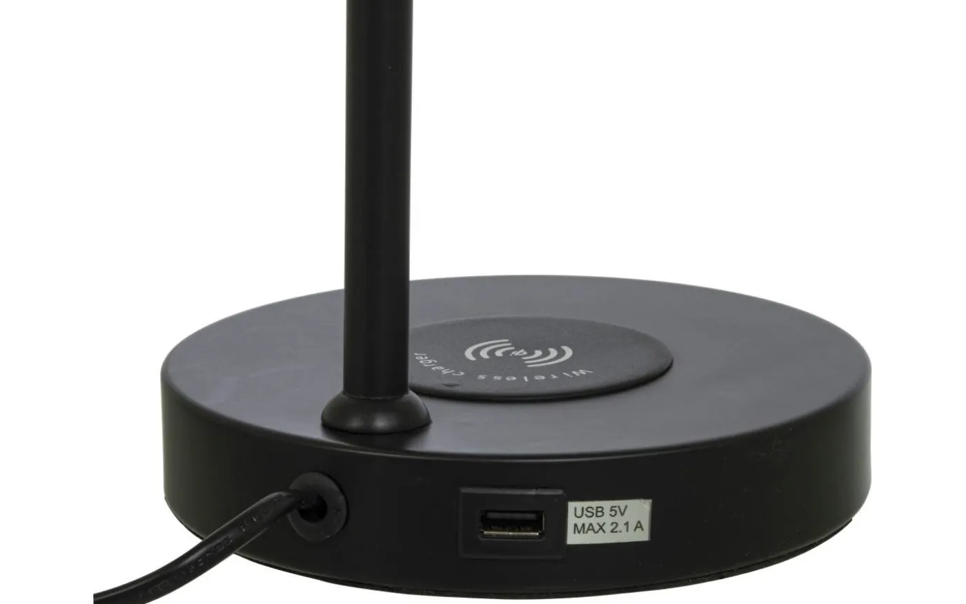 Tabela Bordslampa 52cm med Trådlös Laddning och USB Svart