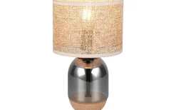 Tara Bordslampa 33cm E27 beige/förkromad