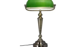 The Banker Bordslampa 41cm Antik/Grön