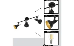 Thornton Takspotlight 61cm Svart/Guld