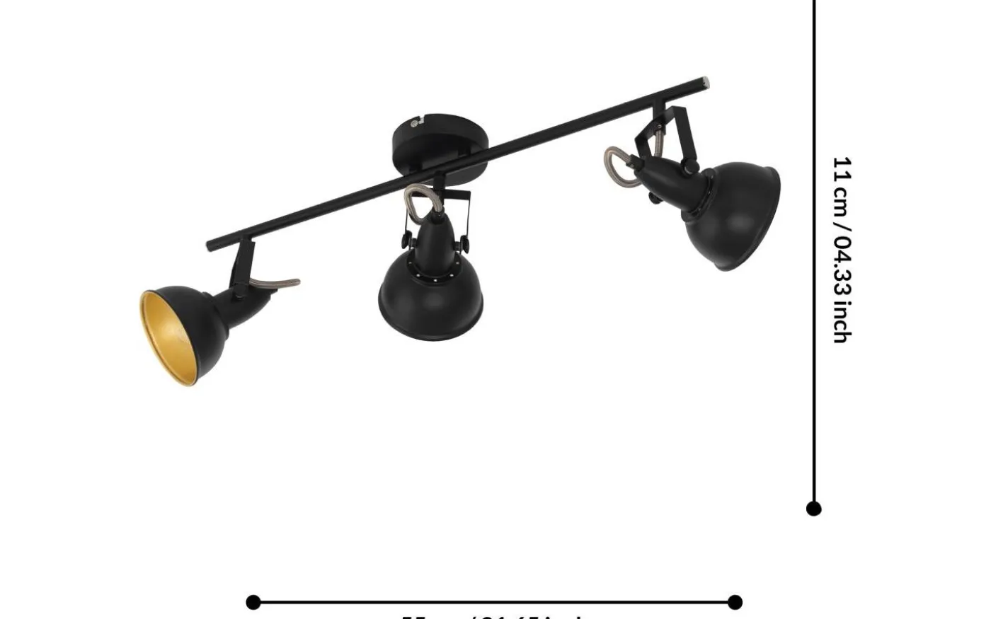 Thornton Takspotlight 61cm Svart/Guld