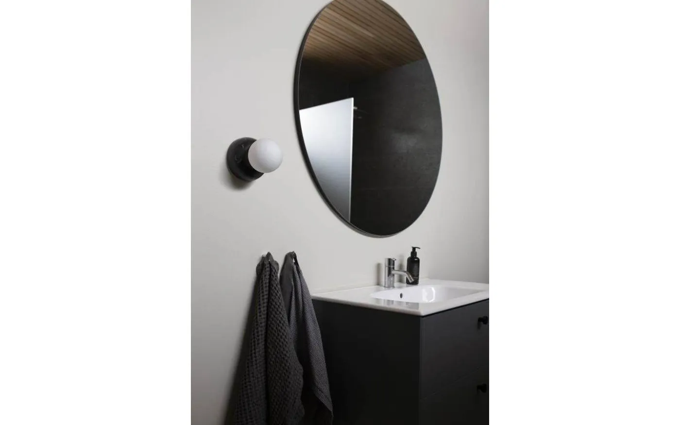 Torrano Vägglampa/Plafond 13cm IP44 Svart
