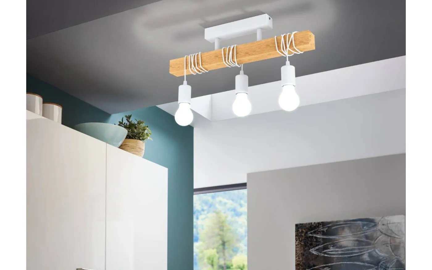 Townshend Taklampa 55cm 3L Vit/Ek