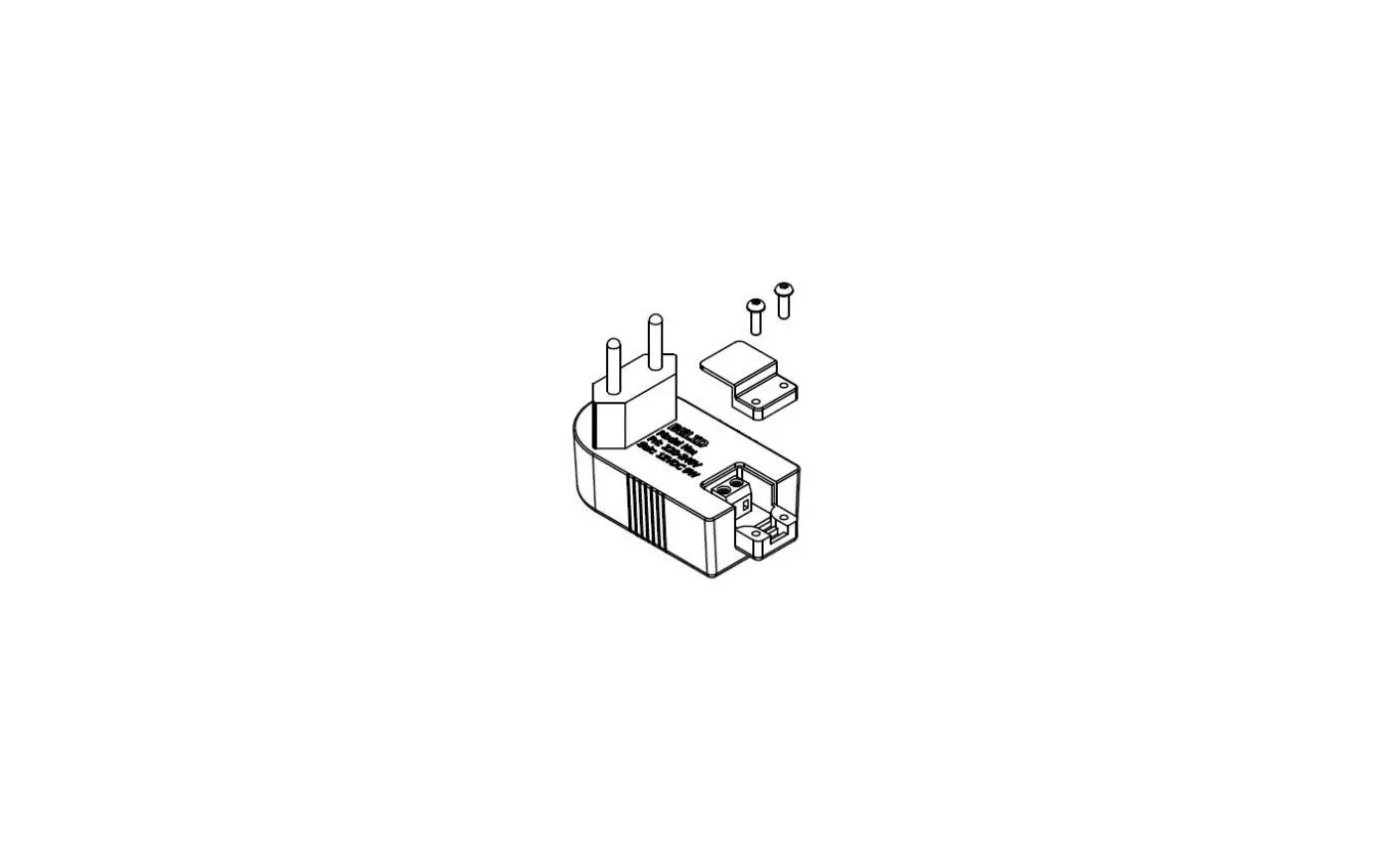 Transformator LED Plugin 12V DC Max 6W med plint Svart