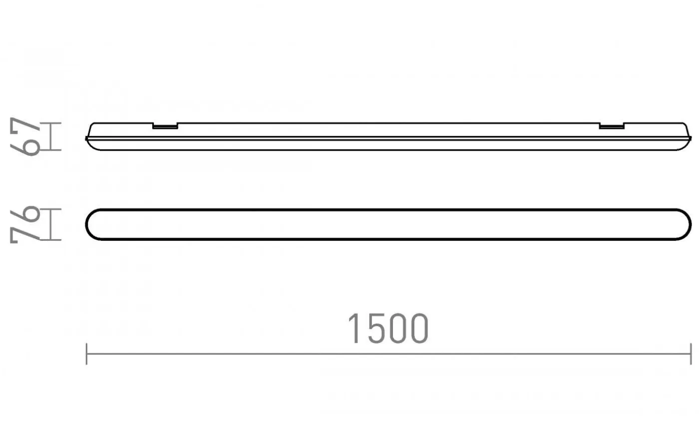 Trident Pro LED-Armatur 150cm 7800lm 60W 4000K IP65