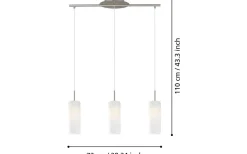 Troy 3 Taklampa 72cm Nickel/Vit