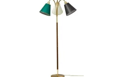 Tullgarn Golvfot 148cm 3L Mässing/Valnöt