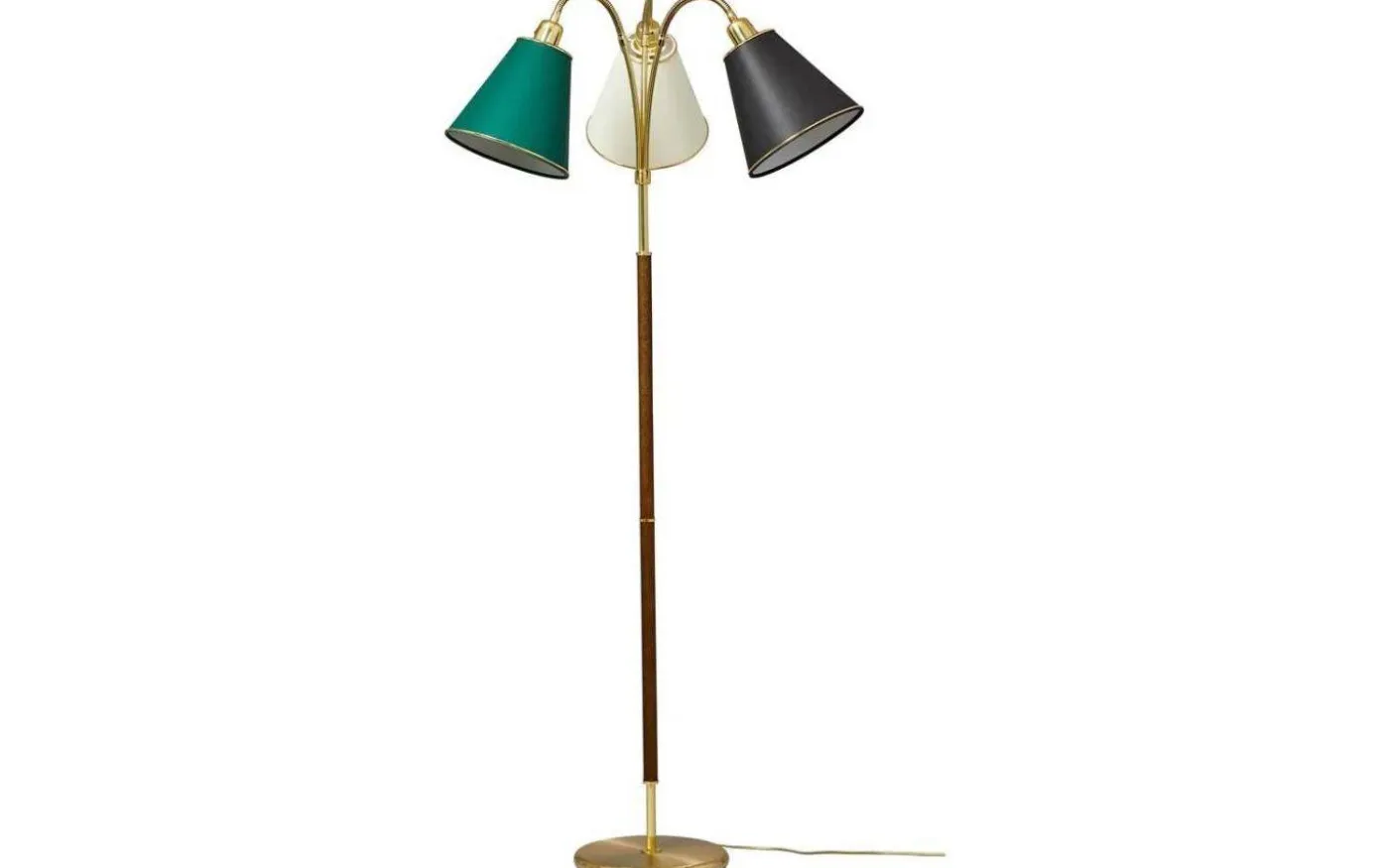Tullgarn Golvfot 148cm 3L Mässing/Valnöt