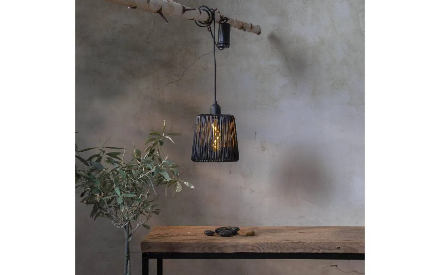 Twine Batteridriven Lampa 15cm Svart IP44