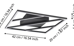 Ulisano Plafond 42cm LED 3000-6500K 21W med Fjärrkontroll Svart