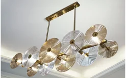 Venedig Taklampa Glas 116cm Guld