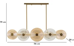 Venedig Taklampa Glas 116cm Guld