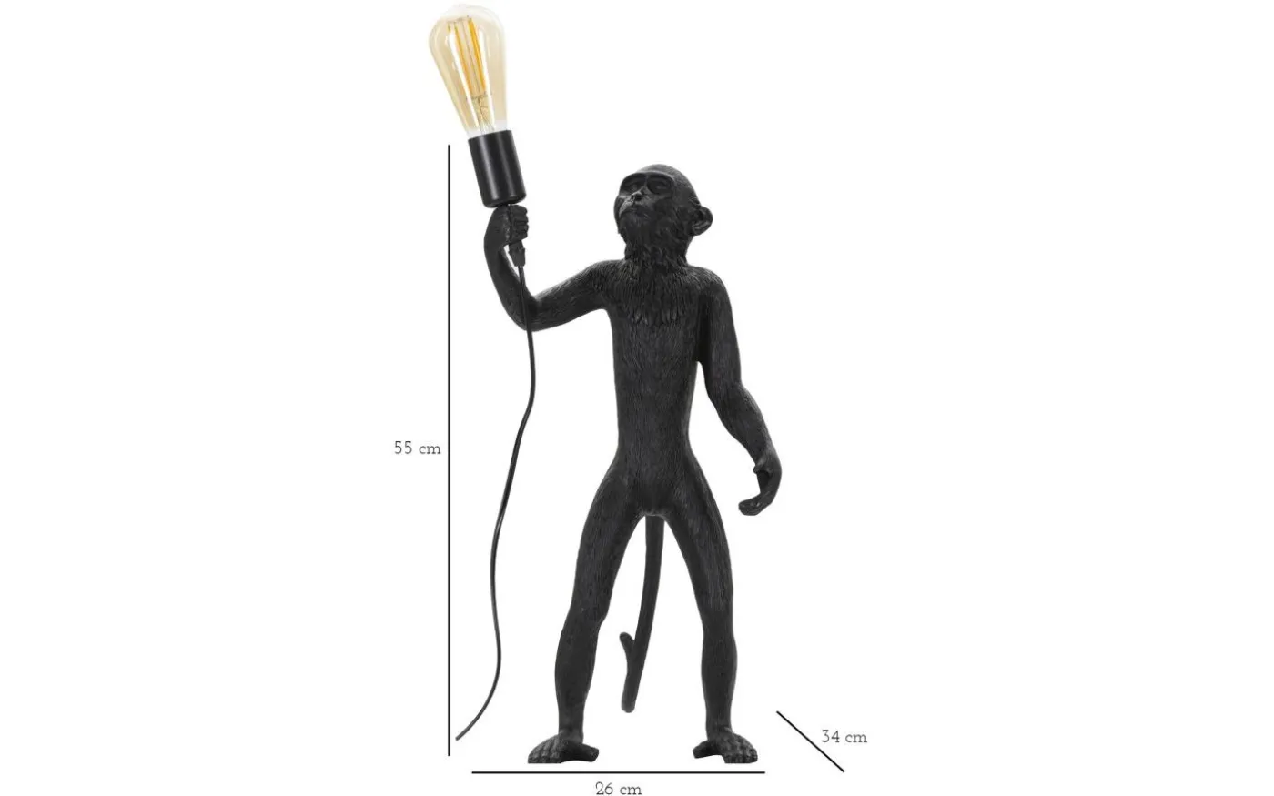 Vivid Bordslampa Apa 55cm Svart