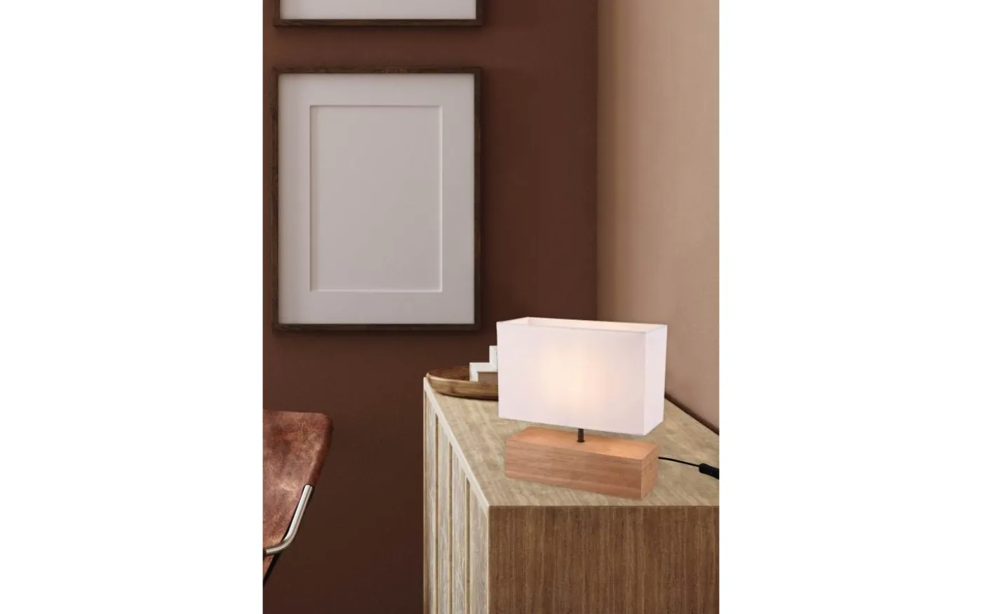 Woody Bordslampa 30cm E27 trä/vit