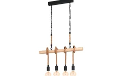 Youngstown Taklampa 70cm 4L Trä/Svart/Hampa